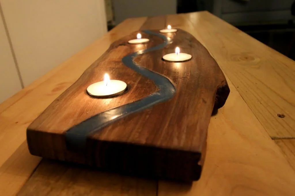 Resin River Candle Holder