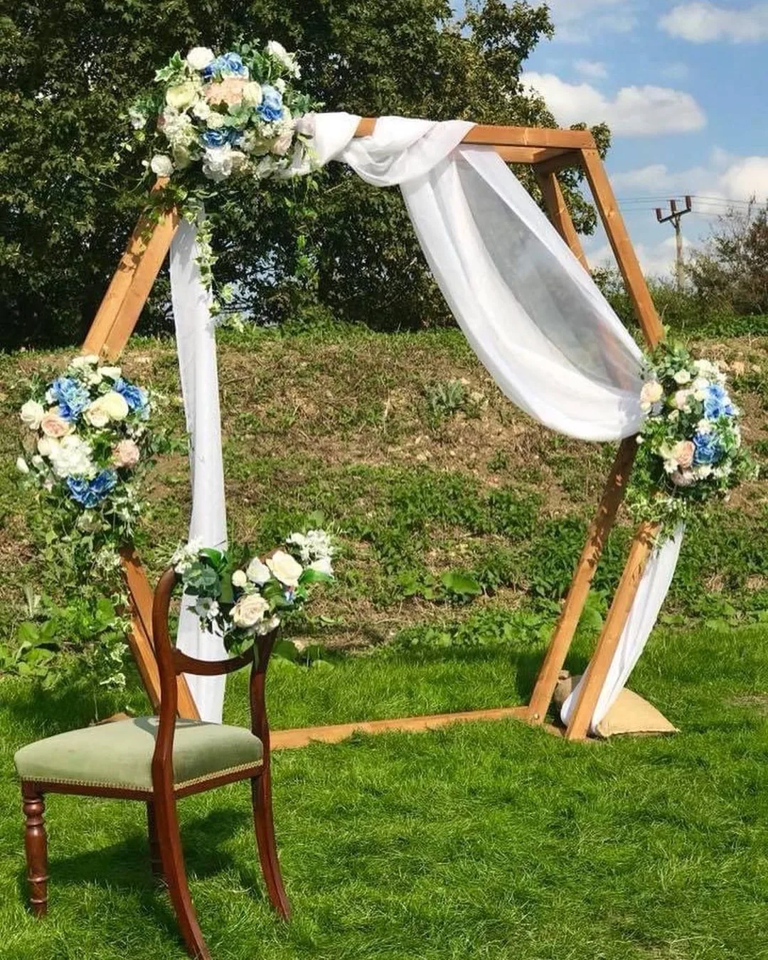 Hexagon wedding arch