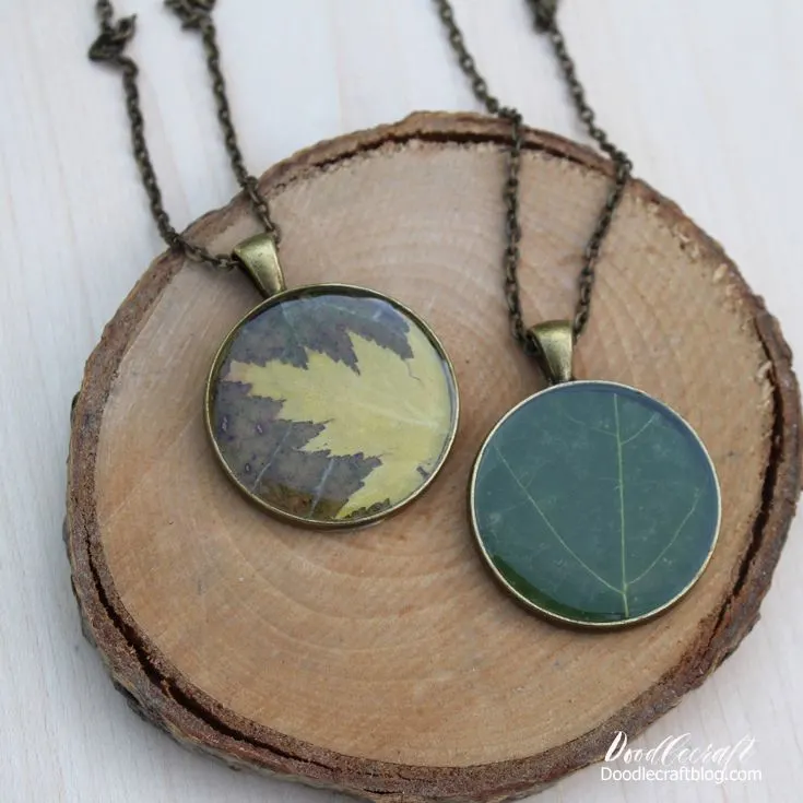 Resin Autumn Leaf Pendant