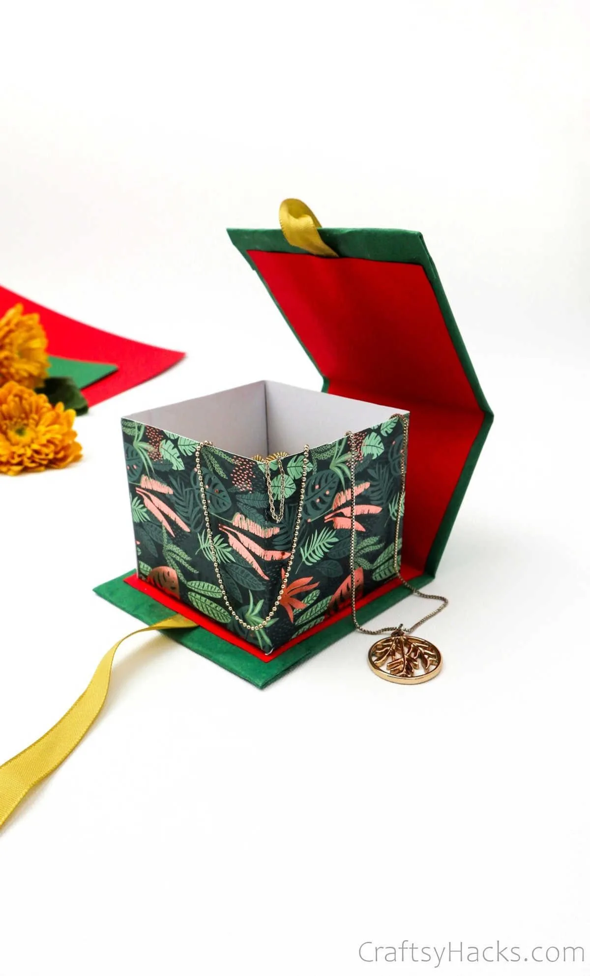 open gift box with jewelry