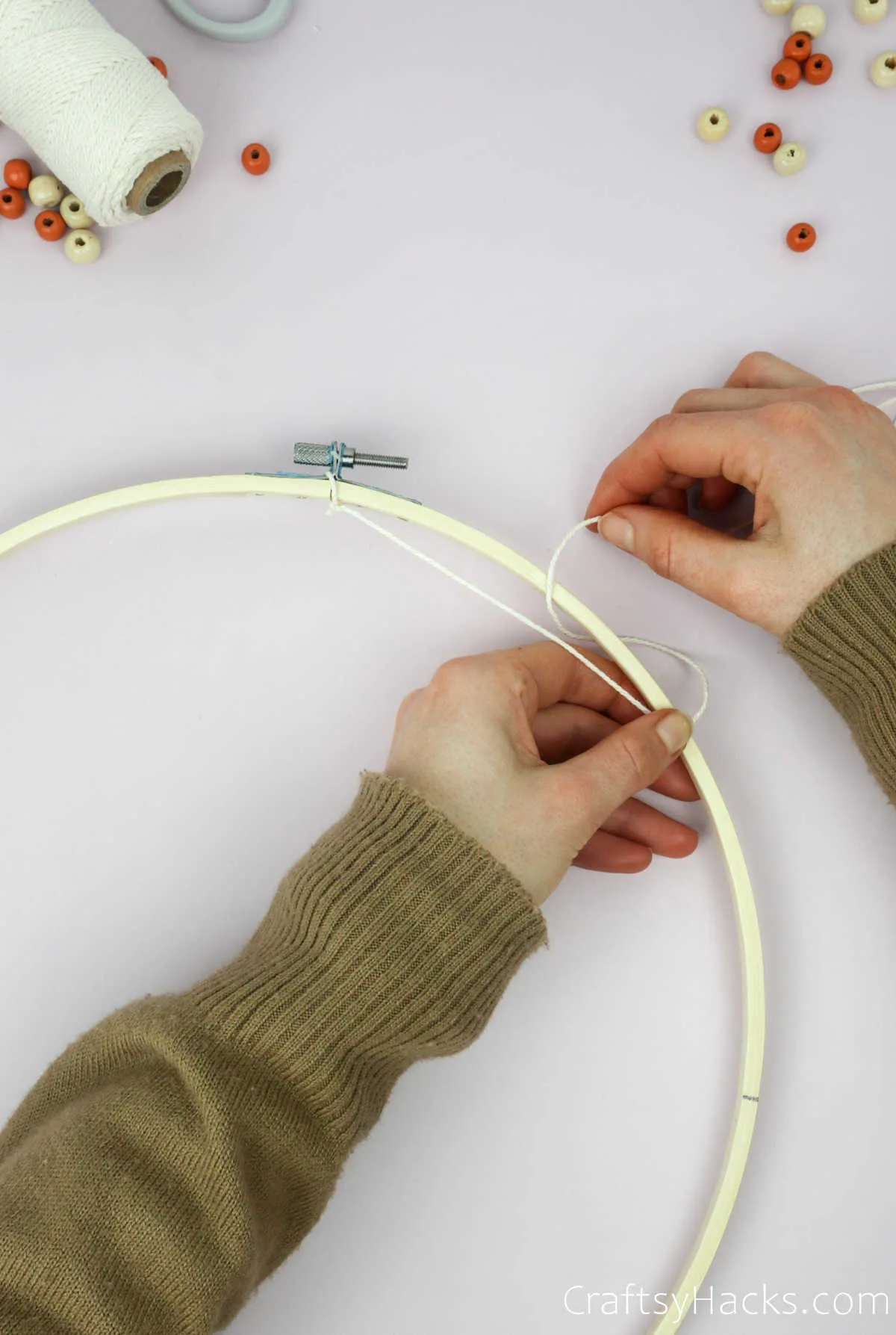 looping string around hoop