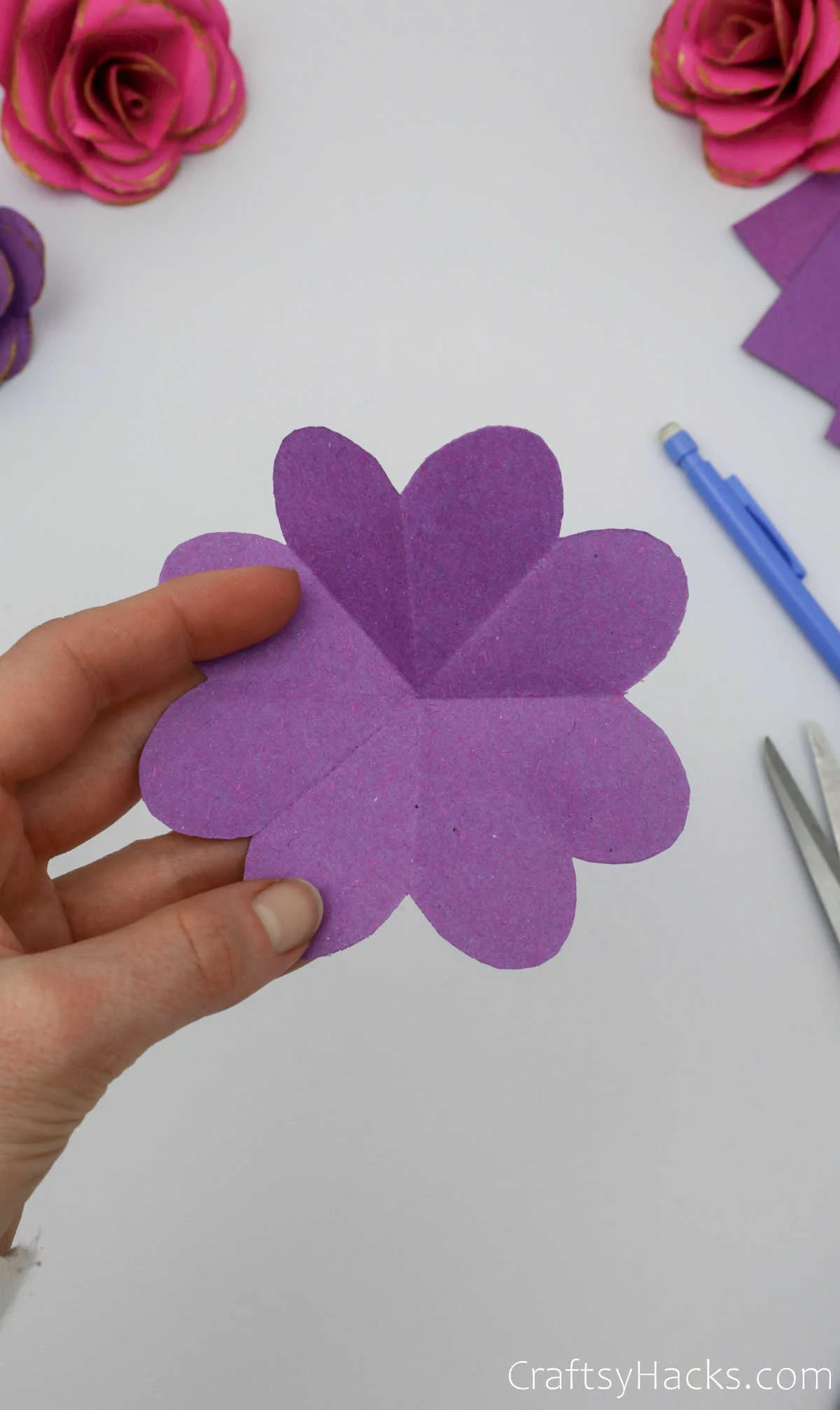 purple flower shape