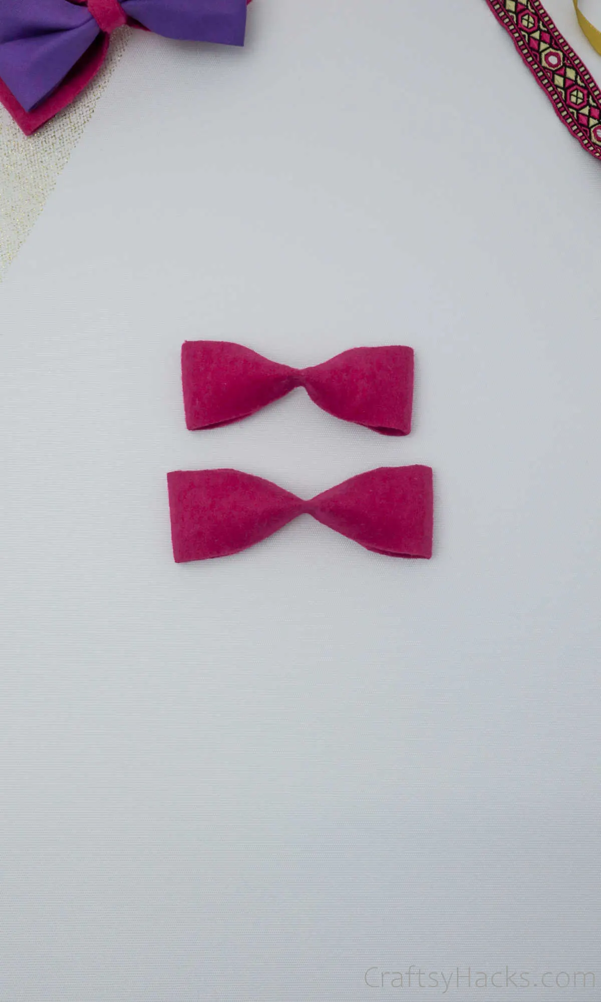 two pink bows