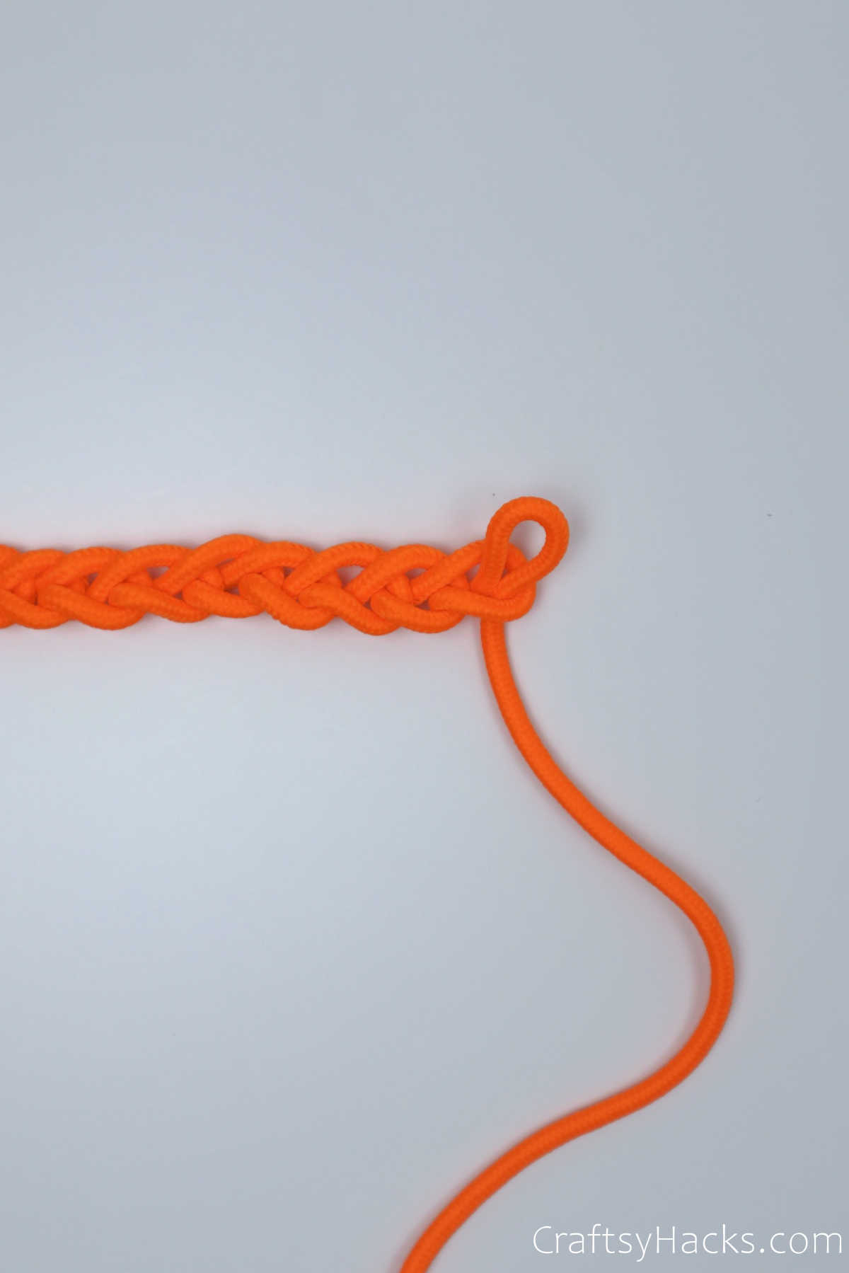 shoelace tied into bracelet knots