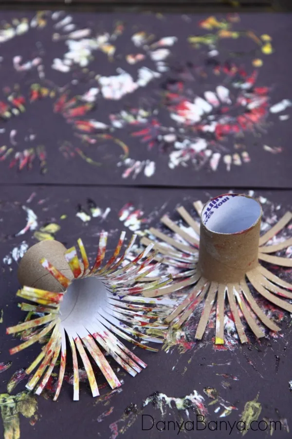Easy Fireworks Painting for Kids