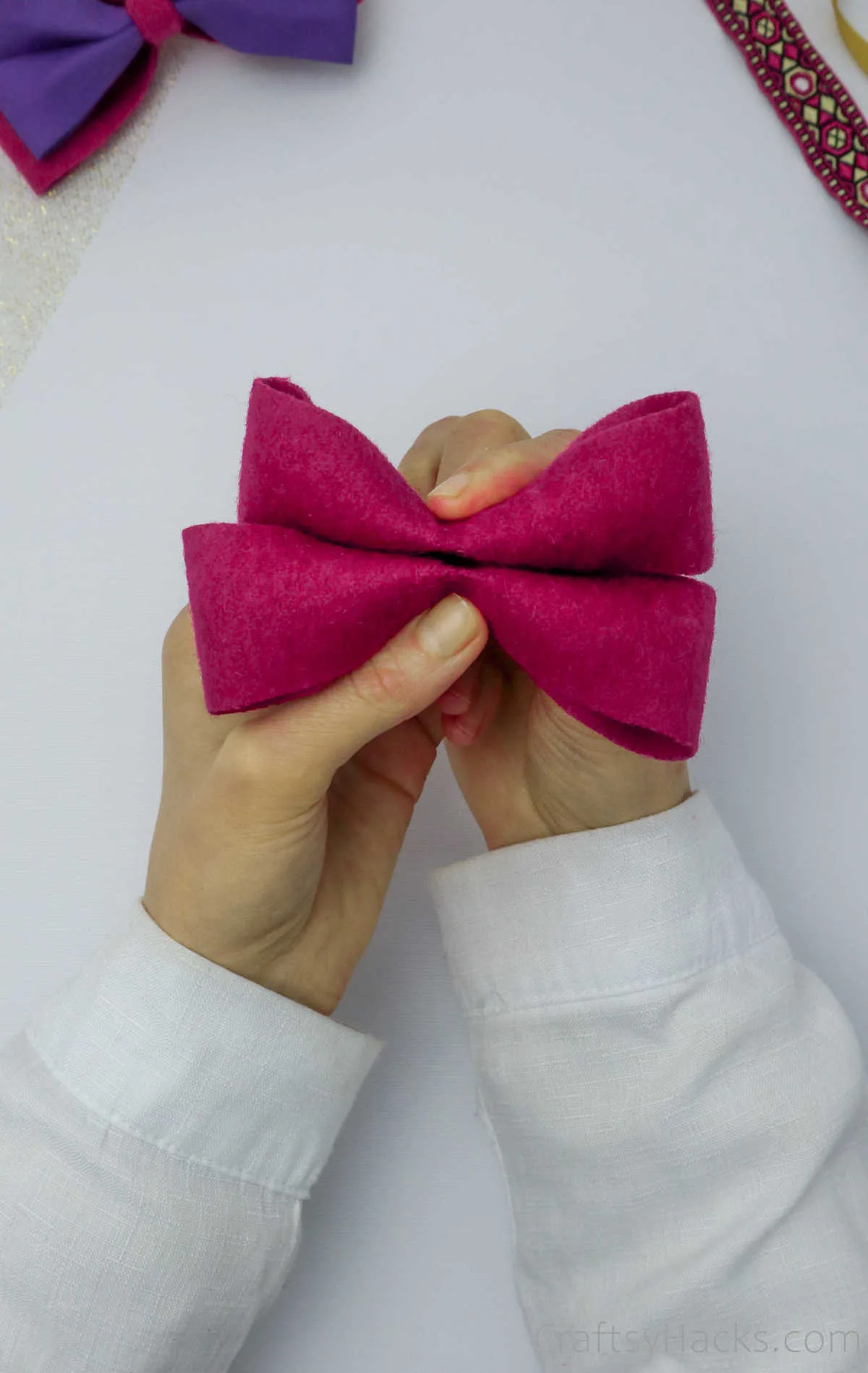 two pink bows