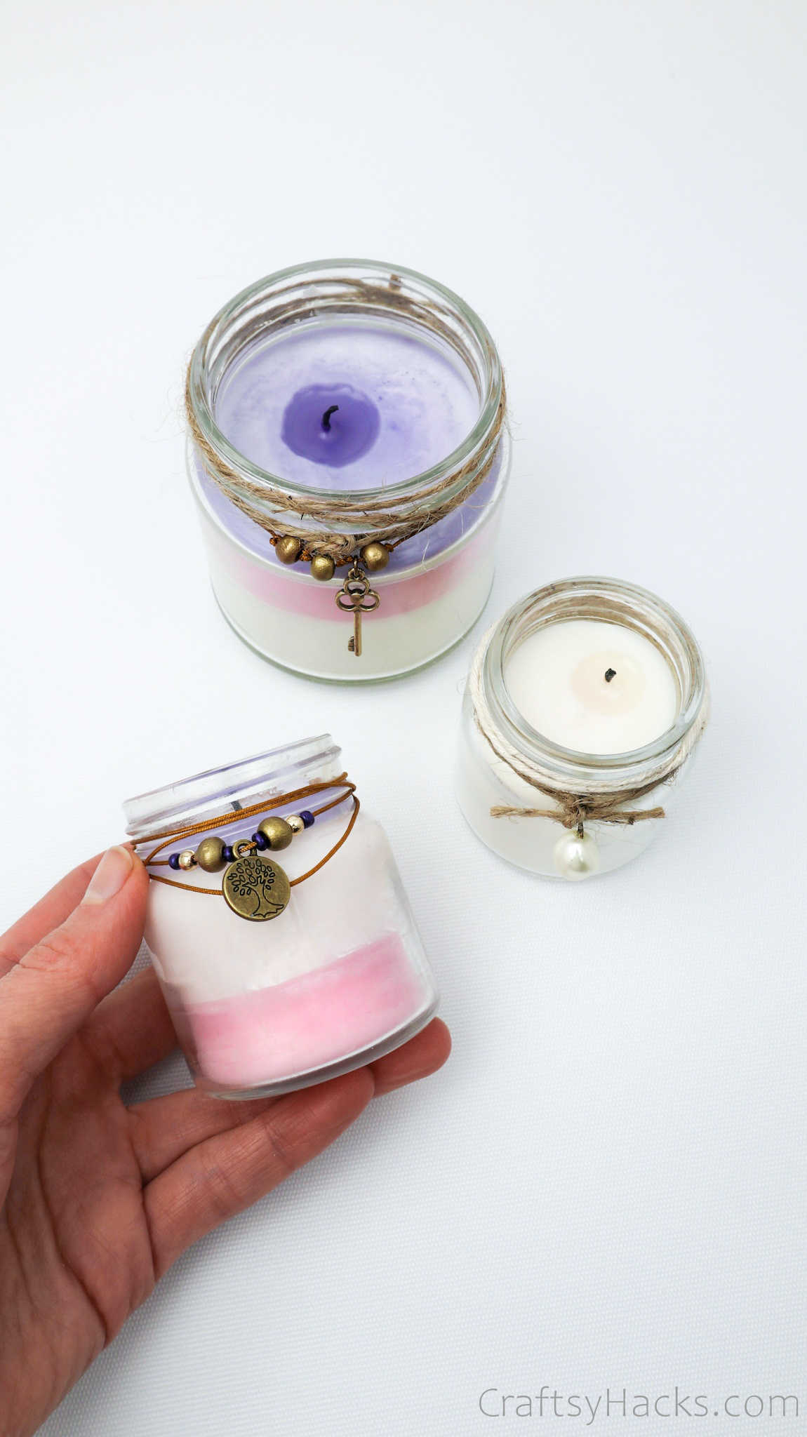 holding scented candle