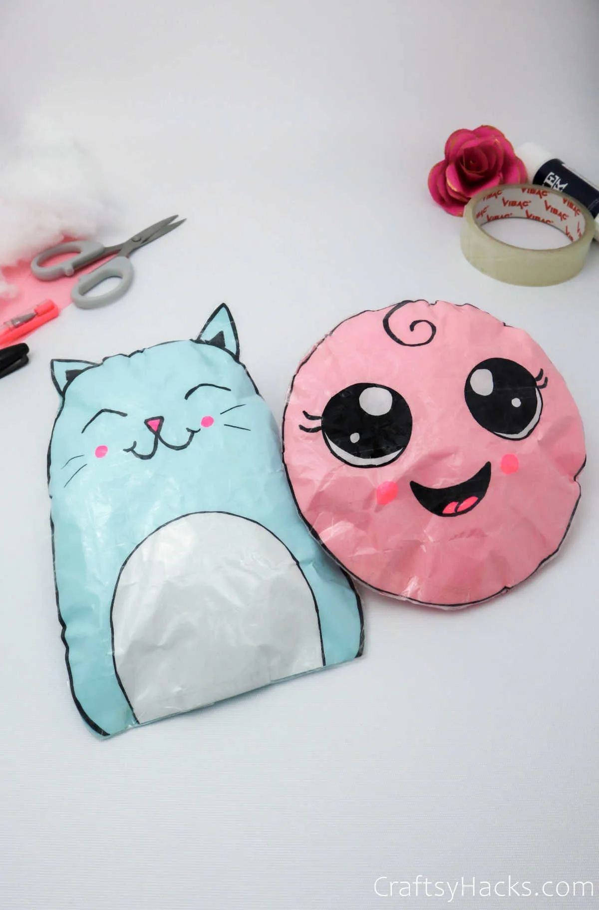 completed DIY paper squishies