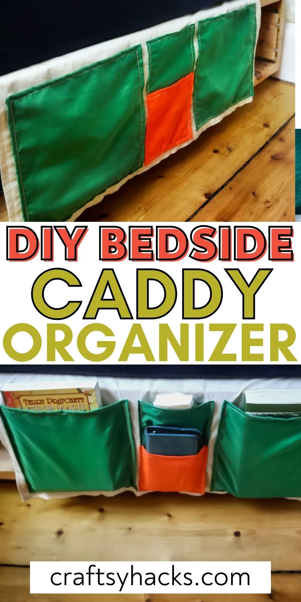 diy bedside caddy organizer