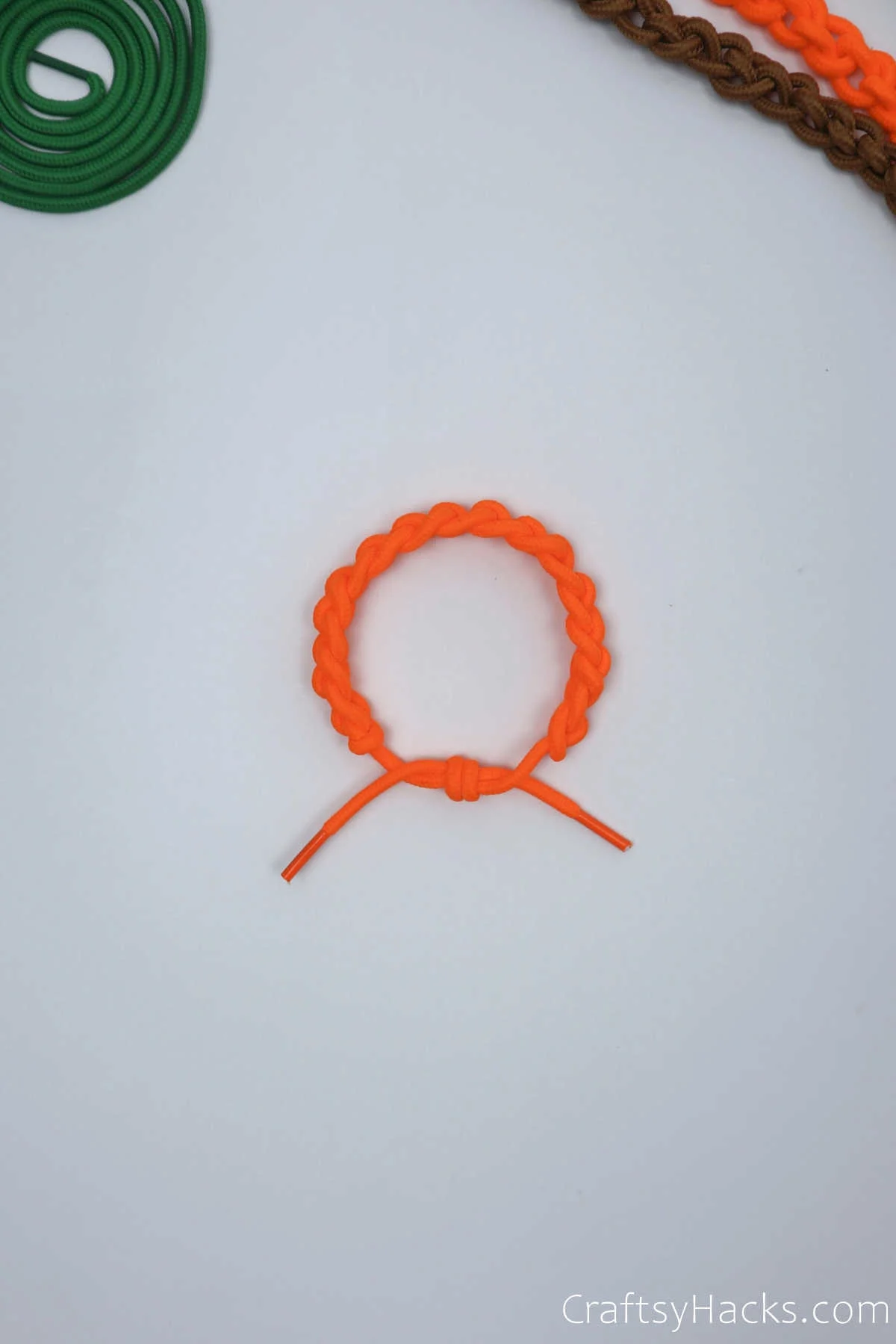 completed orange bracelet