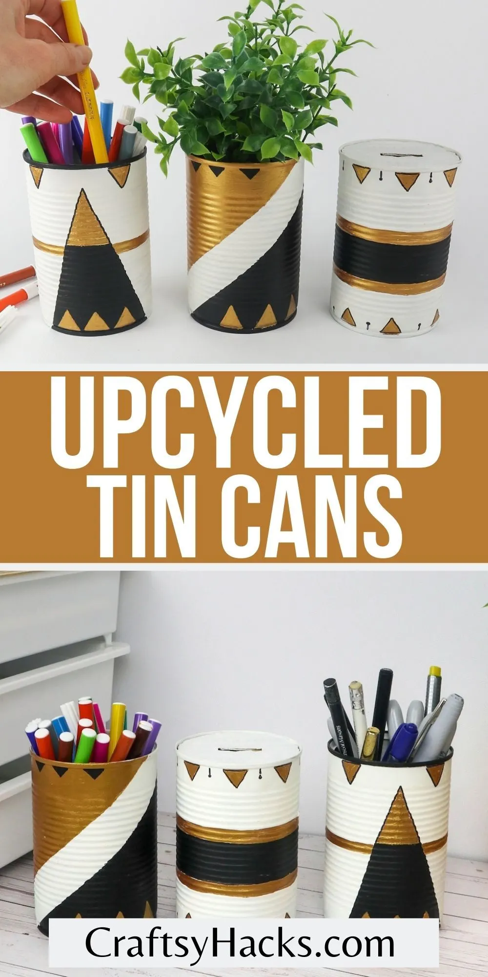 upcycled tin cans