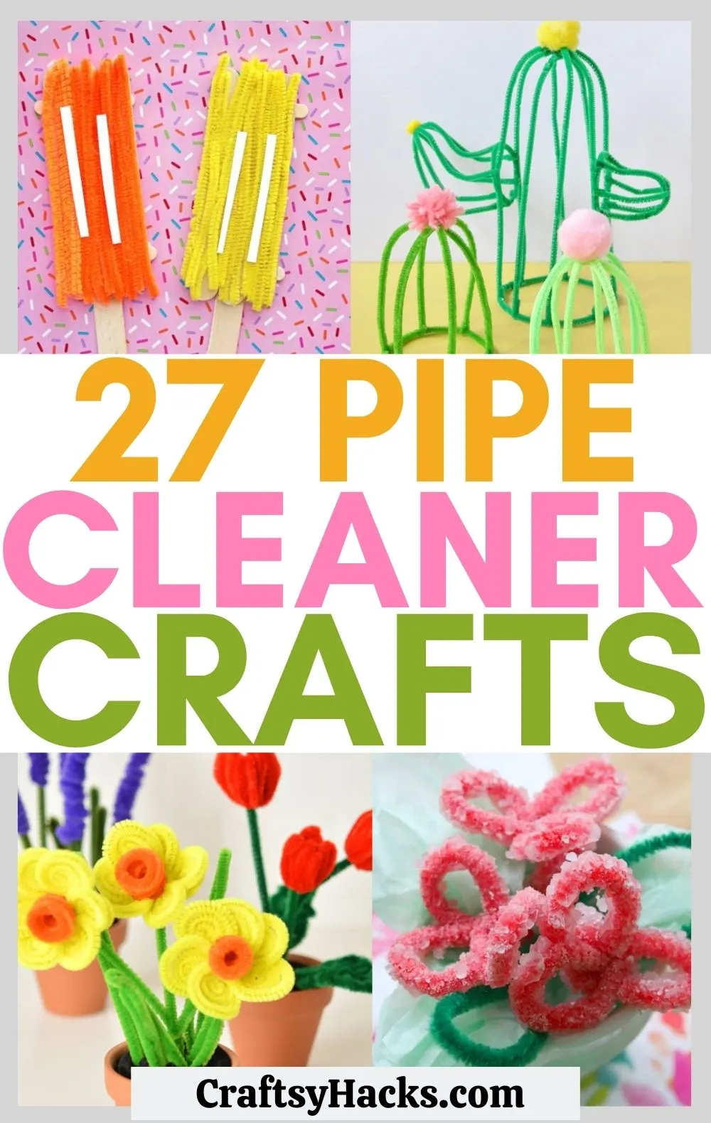 Go Create Kids Craft White Fuzzy Sticks, 25 Piece