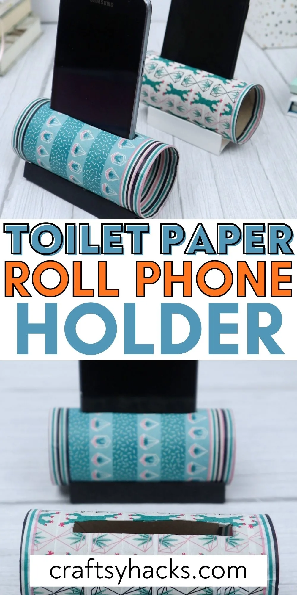 toilet paper roll phone holder
