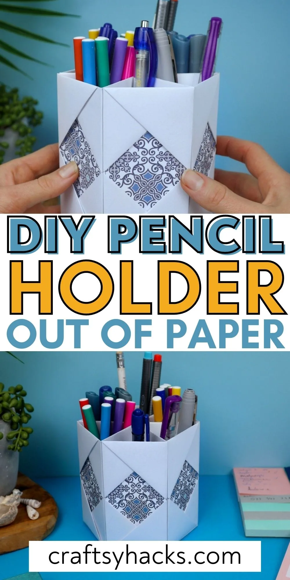 diy pencil holder out of paper