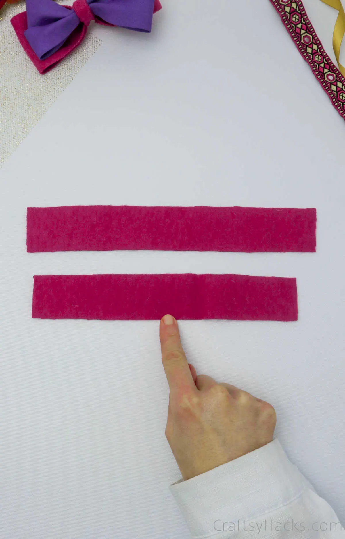 pink felt strips