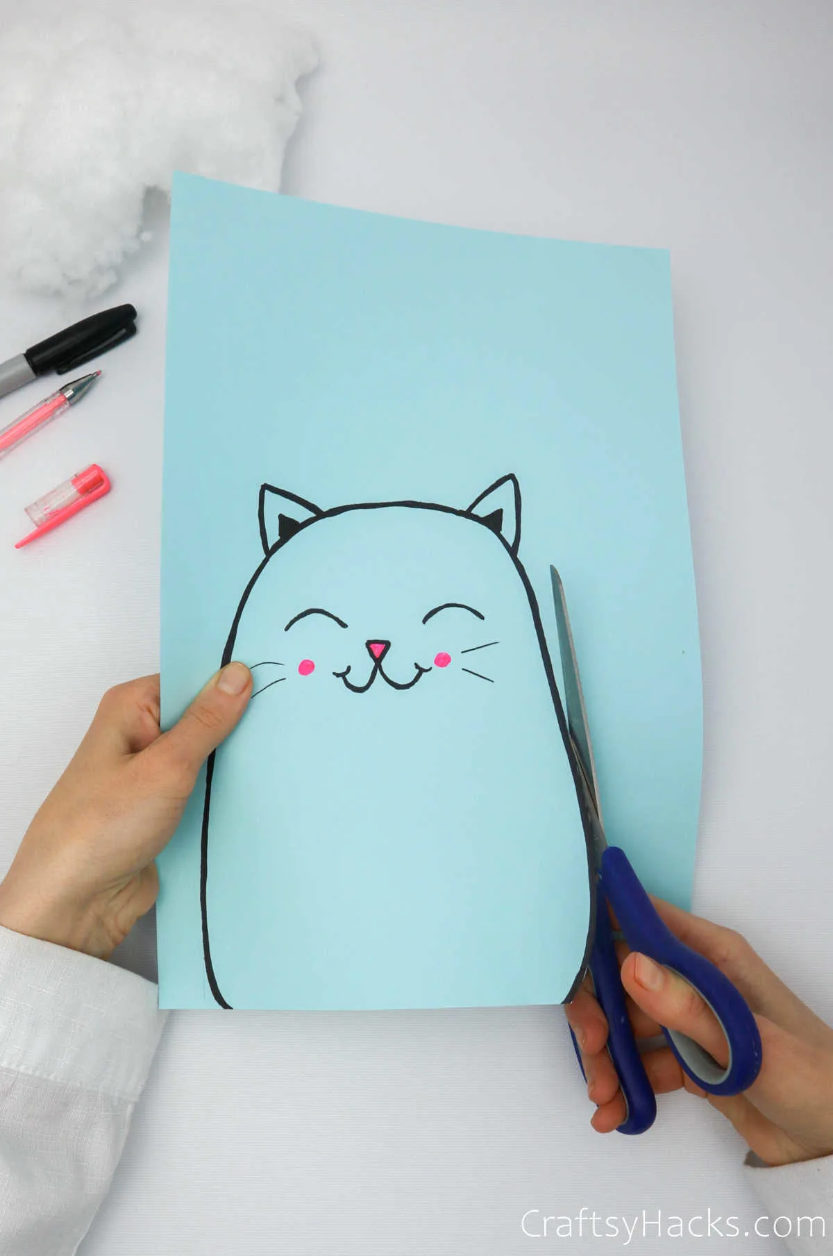 cutting out cat shape