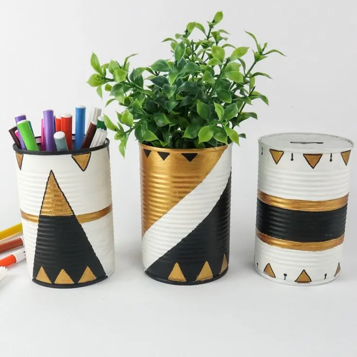upcycled tin cans