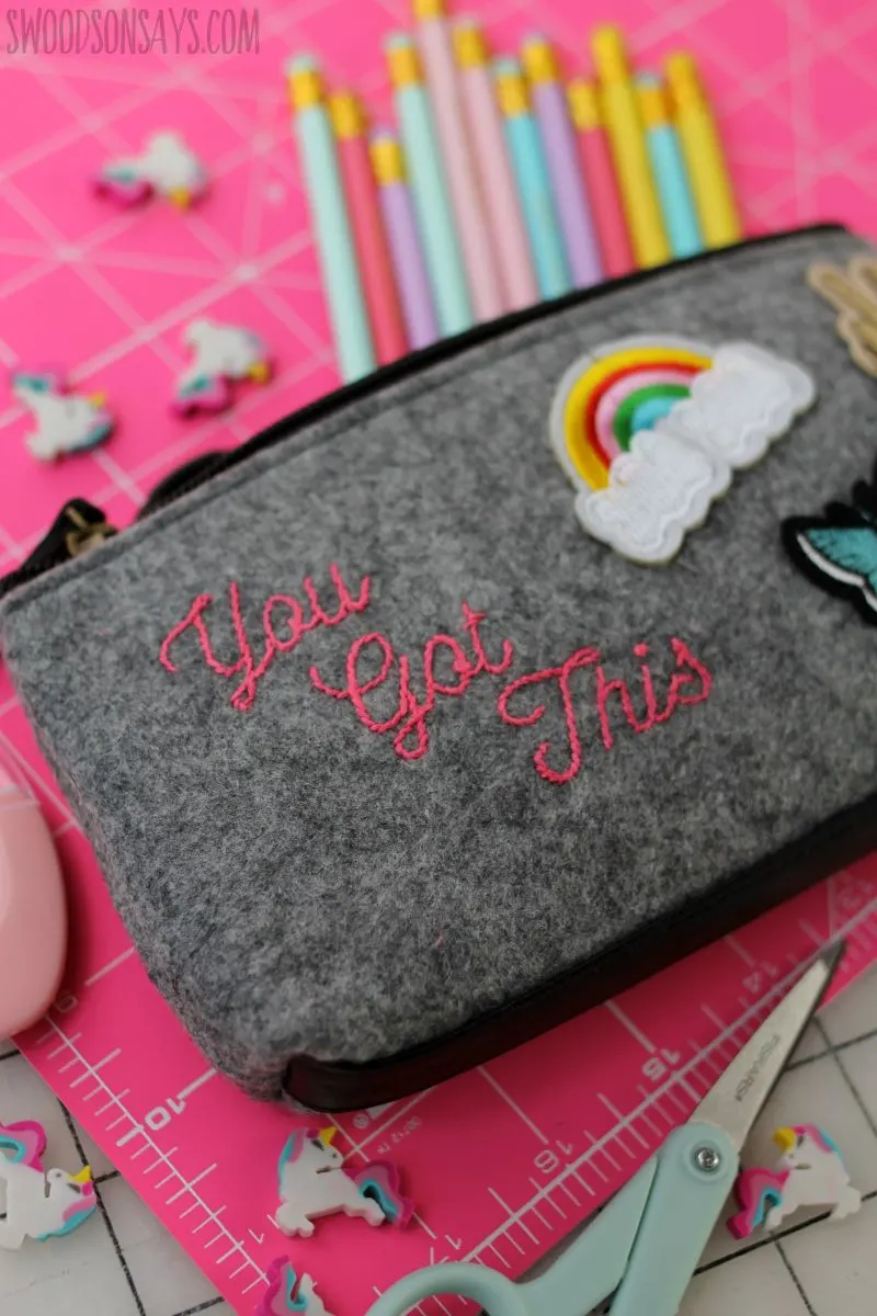 Embroidered Pencil Pouch