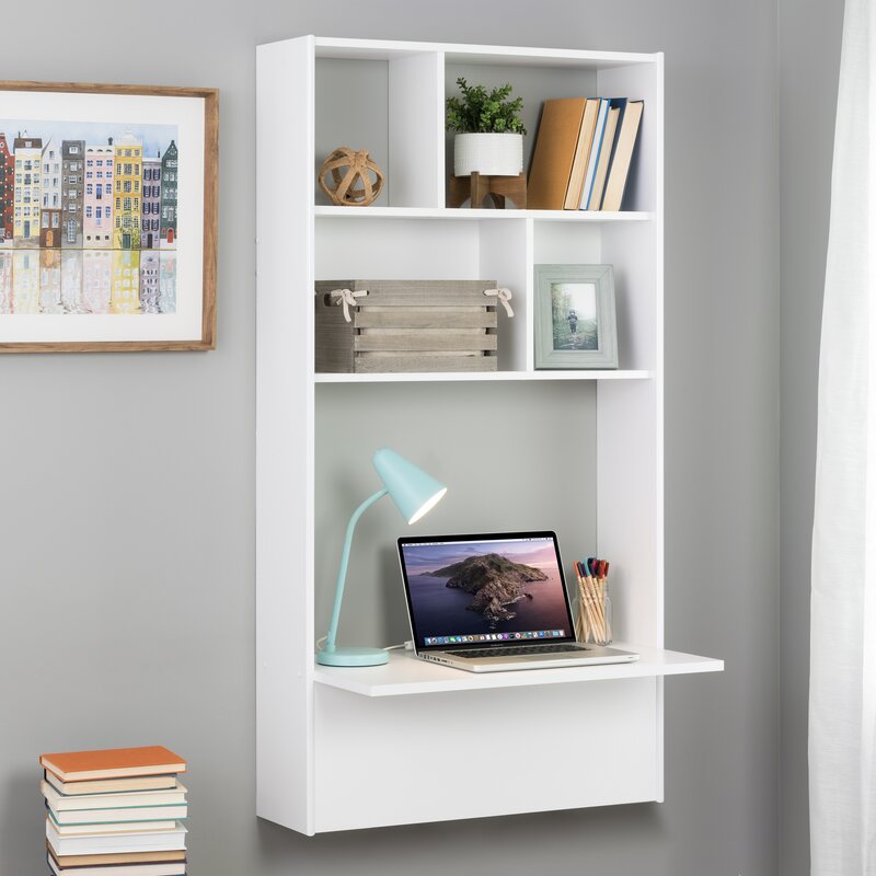 Floating Desk with Shelves