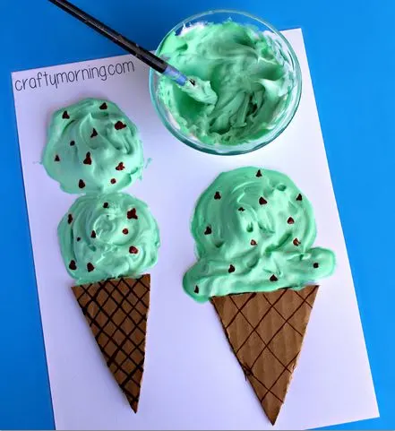 Puffy Paint Ice Cream Cone Craft