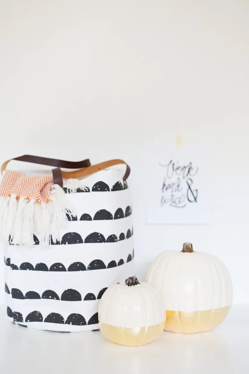 DIY Gold Leaf Dipped Pumpkins