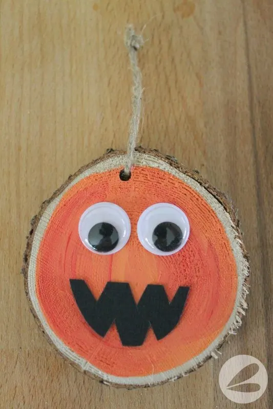 Wooden Pumpkin Ornament