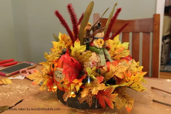 Dollar Store Lighted Thanksgiving Centerpiece