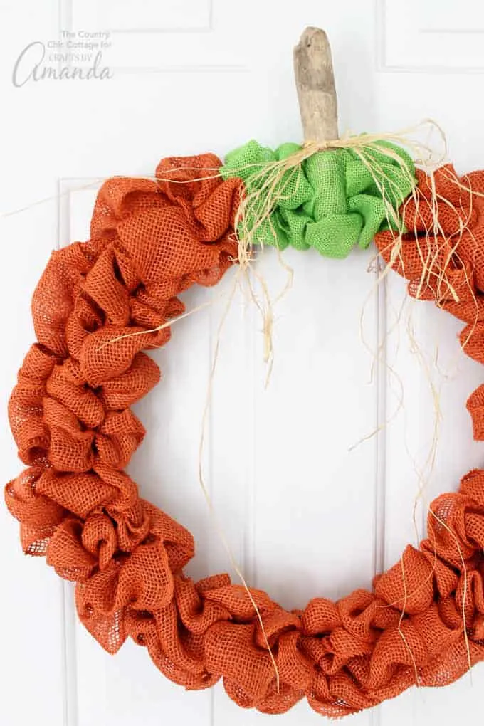 Burlap Pumpkin Wreath