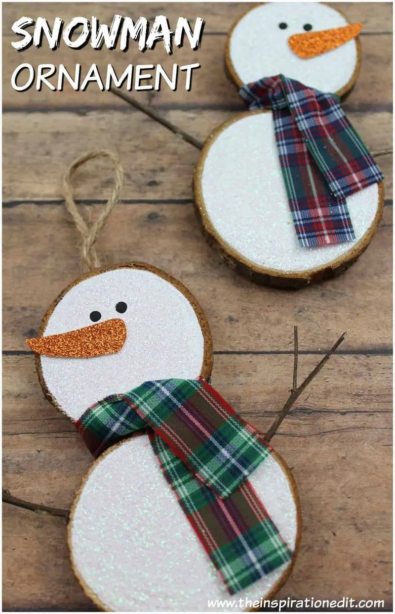 Rustic Snowman Ornament