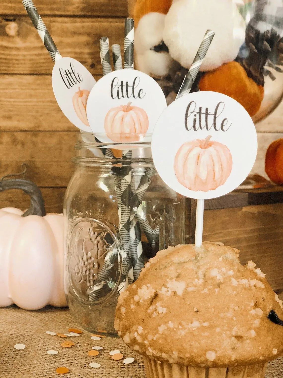 Pumpkin Paper Straws