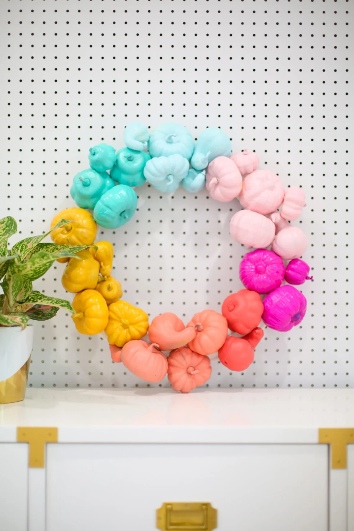 Rainbow Pumpkin Wreath