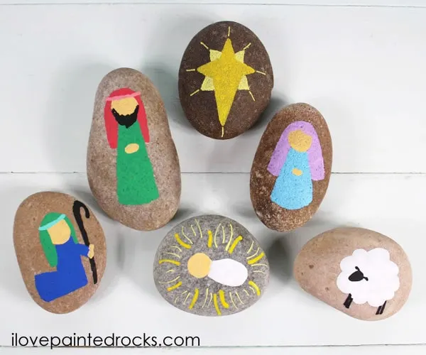 Nativity Set Painted Rocks