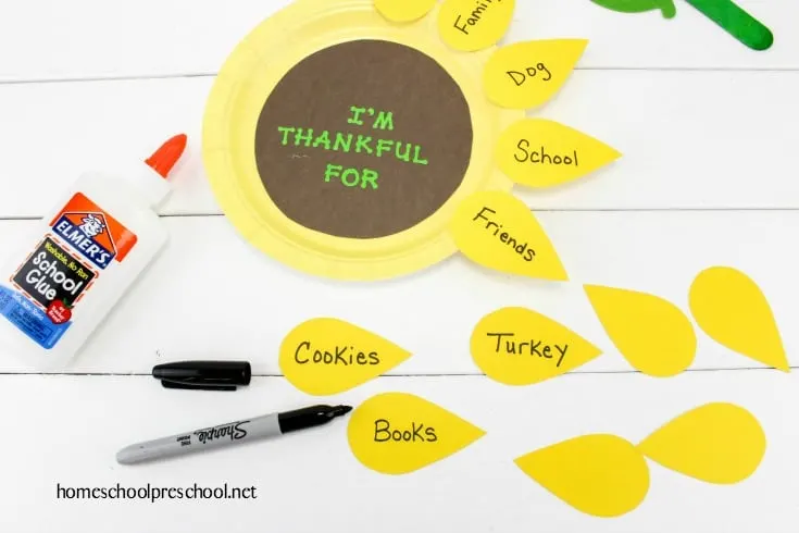 Thankful Sunflower Paper Plate Craft for Pre-schoolers