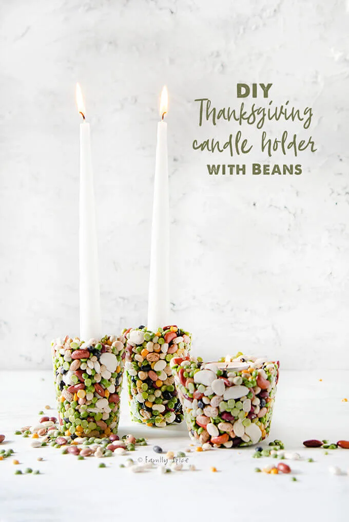 DIY Candle Holder With Beans