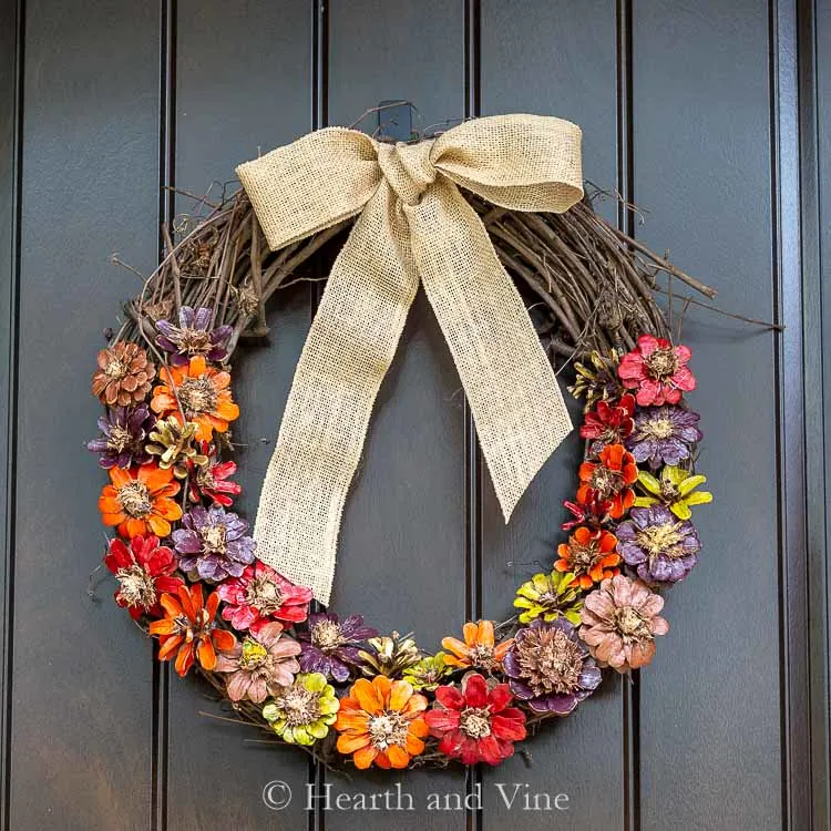 Pinecone Flower Wreath