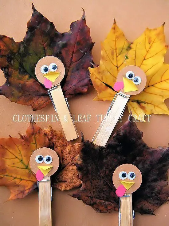 Clothespin and Leaf Turkey