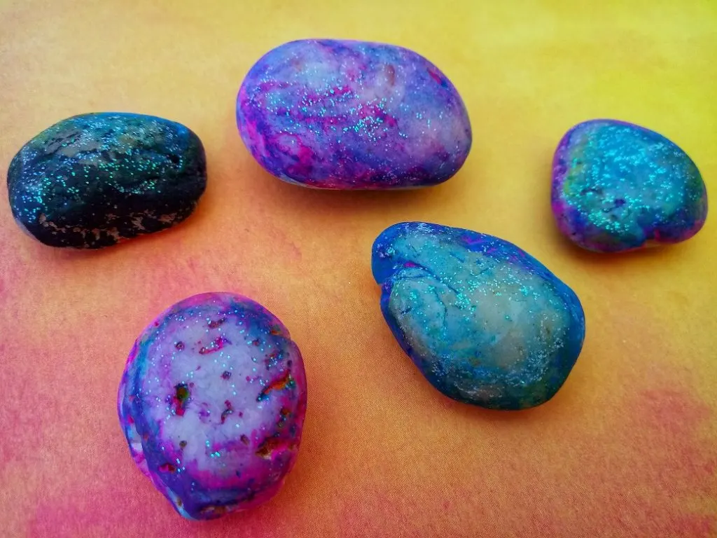 Glittery Galaxy Rocks