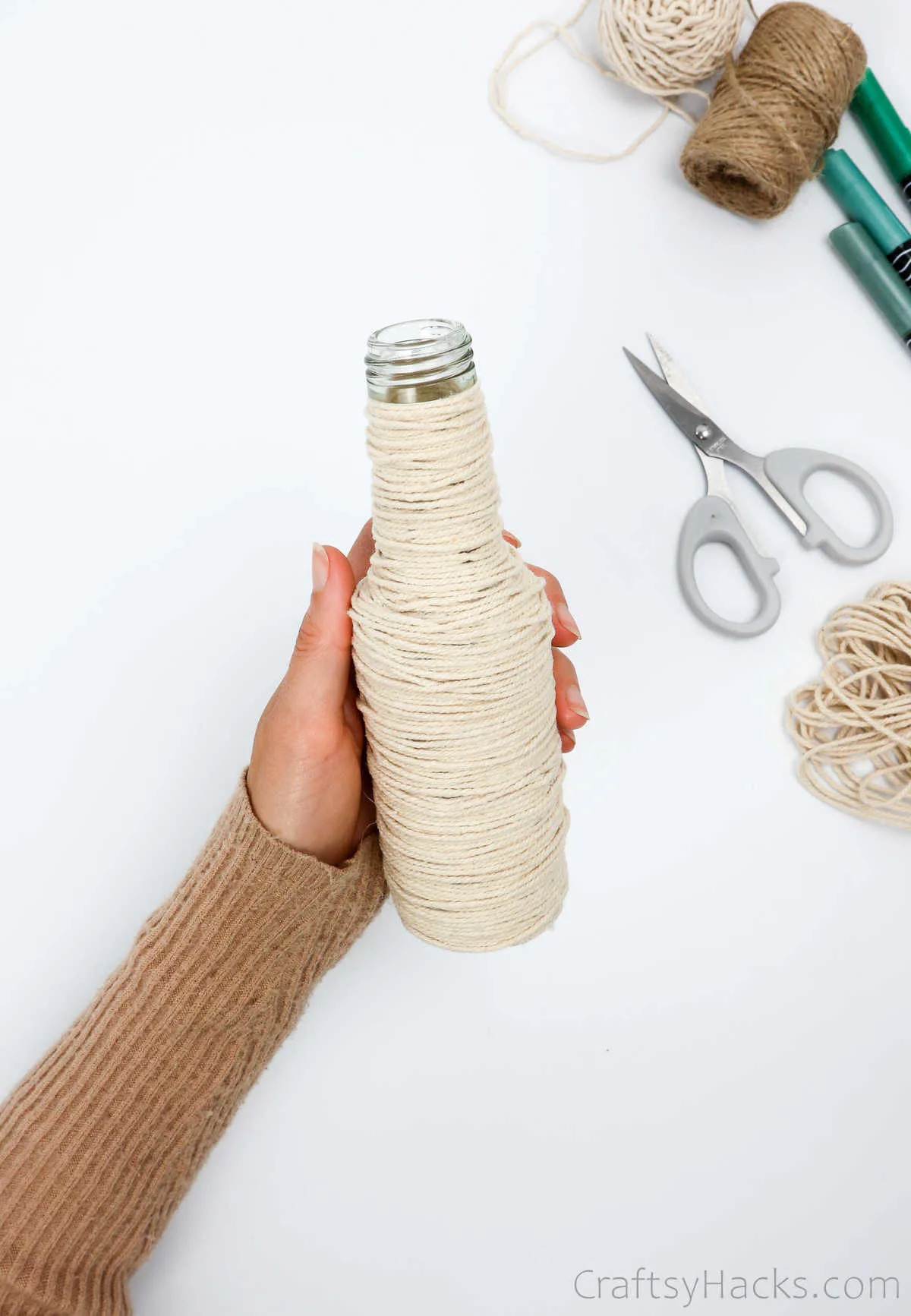 string wrapped bottle