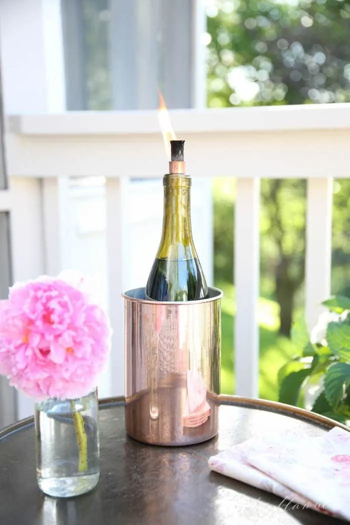 Wine Bottle Tiki Torch