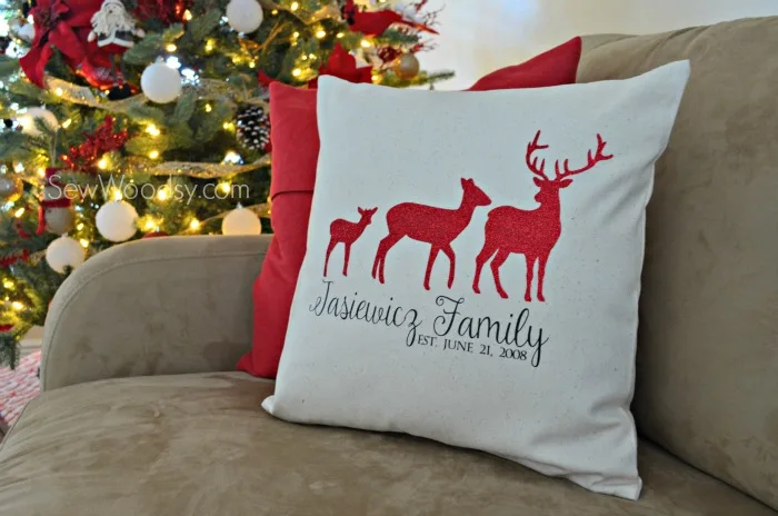 DIY Deer Family Pillow Cover