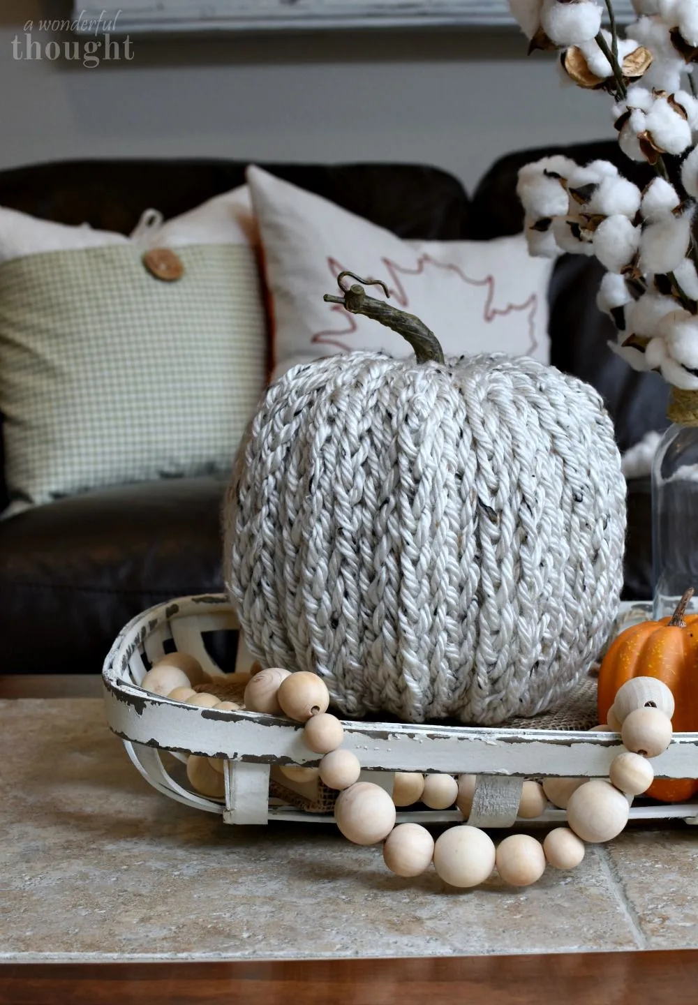 Finger Knitted Yarn Pumpkin