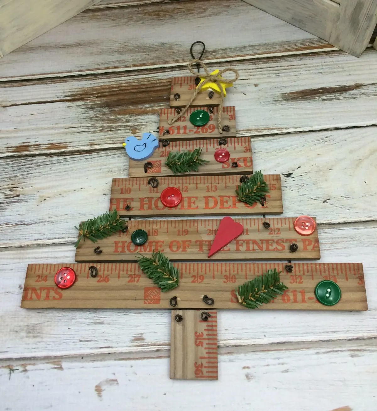 DIY Yardstick Christmas Tree