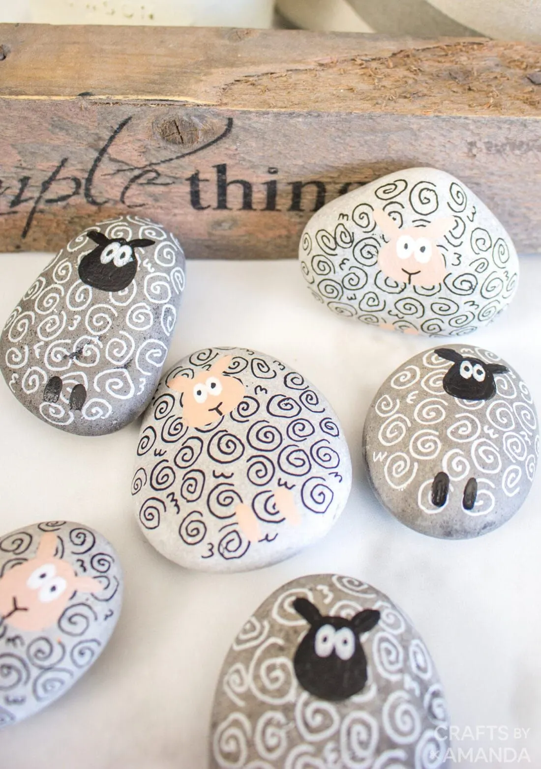 Sheep Painted Rocks