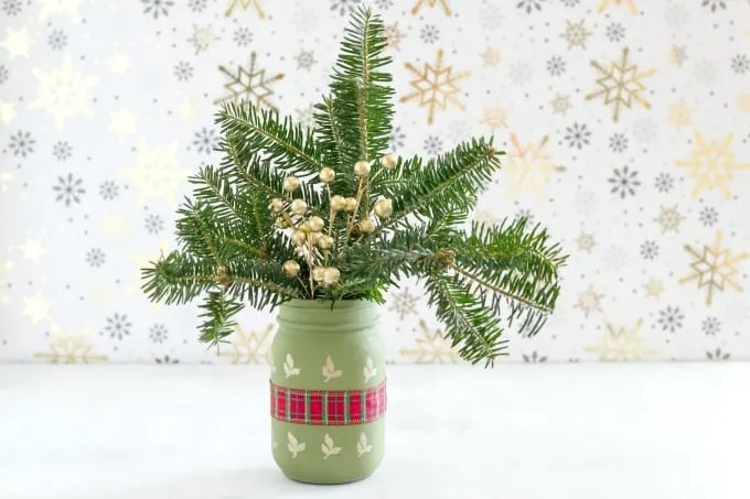 Painted Christmas Mason Jar