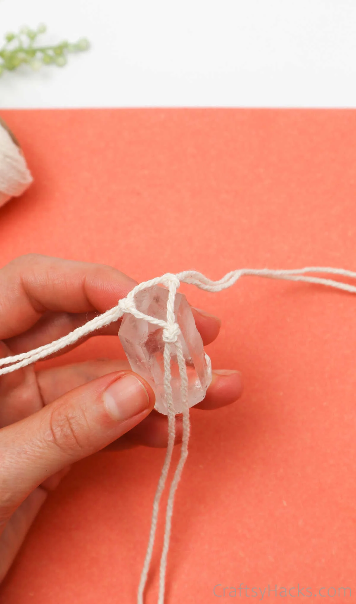 putting crystal in necklace