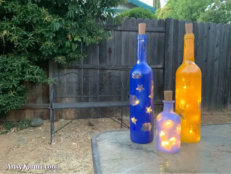 DIY Sparkling Bottles With Lights