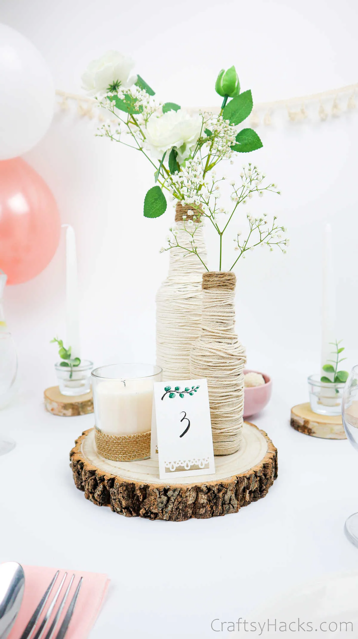 wedding centerpiece with flowers