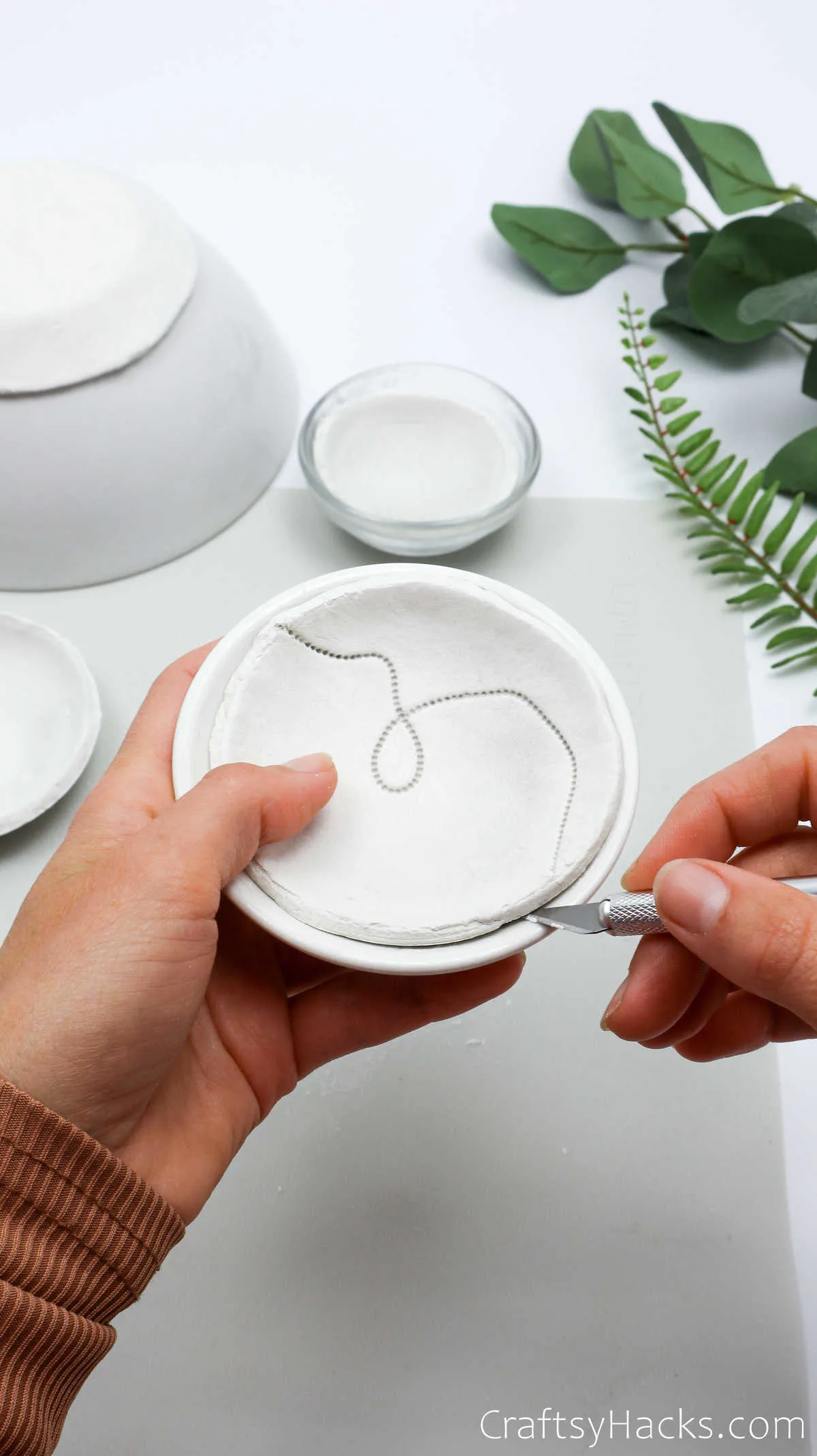 removing clay from bowl