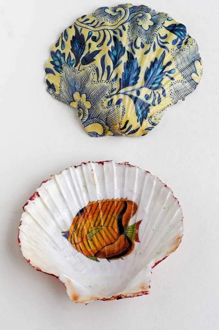 Decoupage Shell Dish