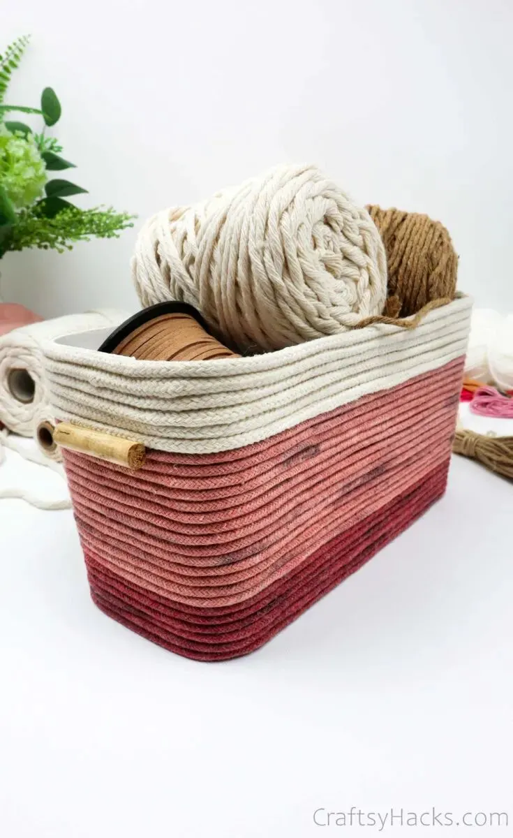 DIY Rope Basket Organizer